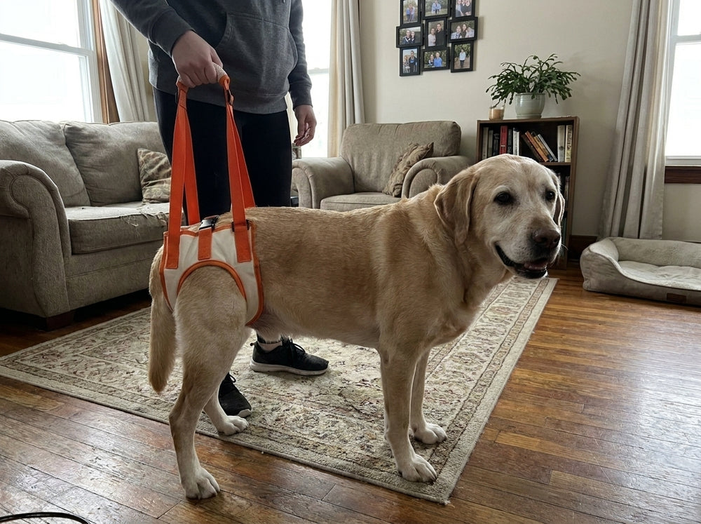 Rear Support Harness supporting a dog at the hips